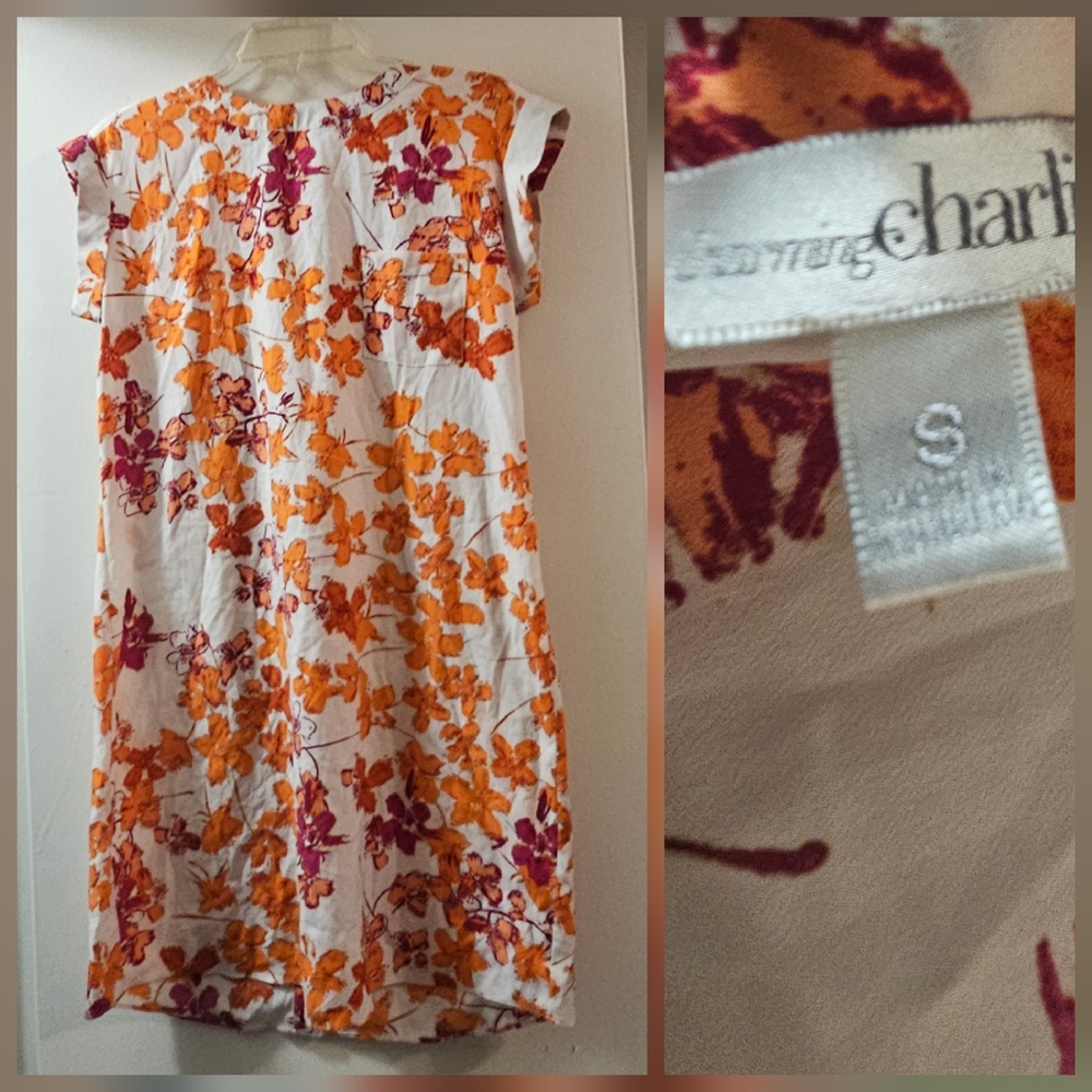 Charlie Floral Dress in Orange and Purple